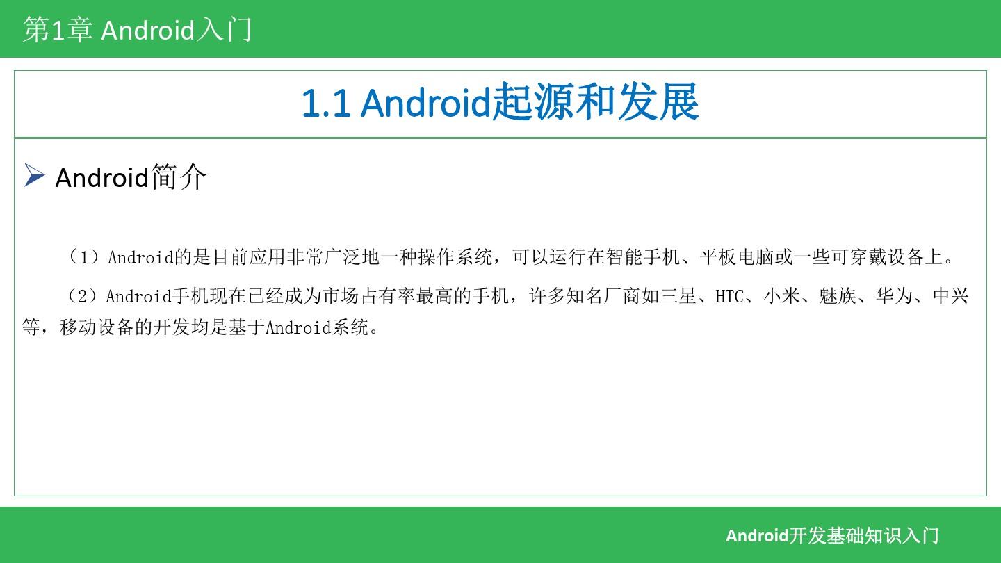 Android移动开发基础教程 第1章 Android入门