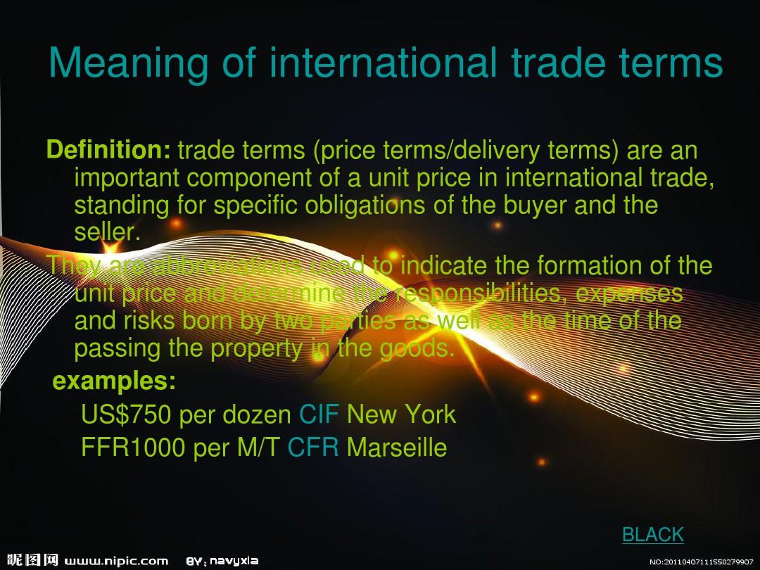 international trade term