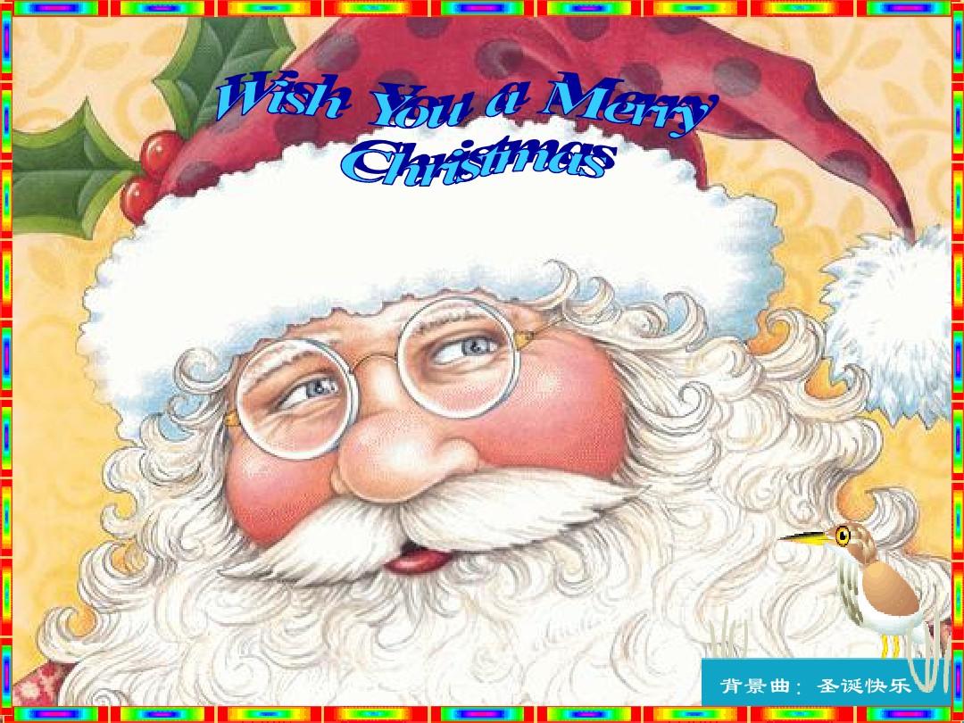 [PPT背景素材] 圣诞老人唱圣诞歌,免费,动感页面,背景曲：圣诞快乐,自动播放便能体味。