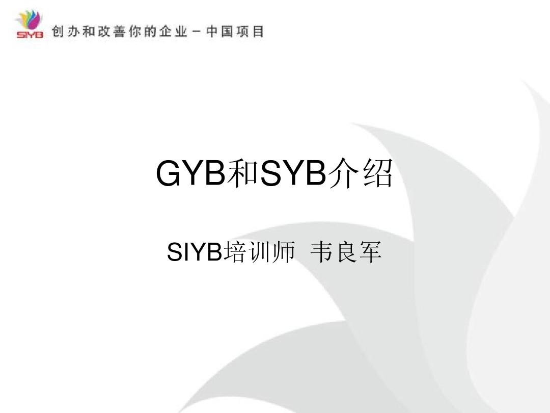 GYB和SYB介绍