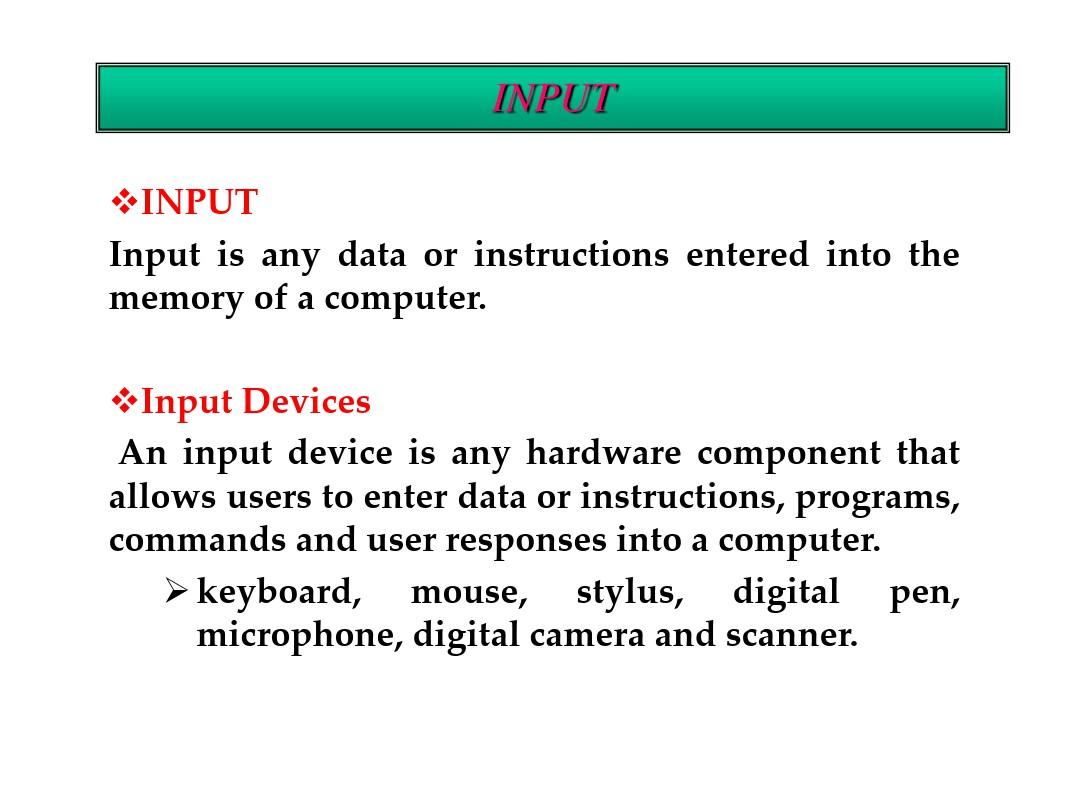 计算机基础双语课件-03Input&Output