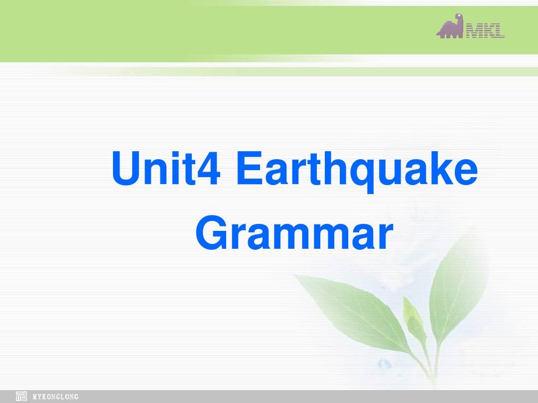 Unit4 Earthquakes- Grammar