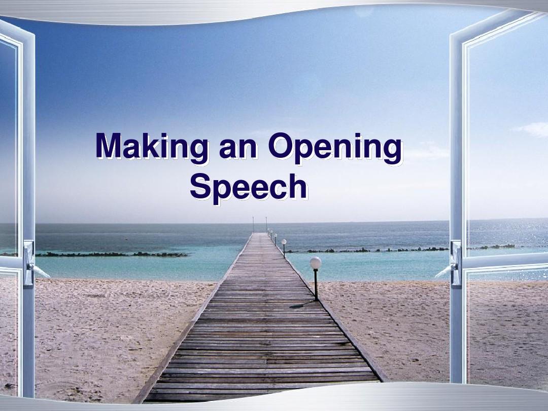 making an opening speech