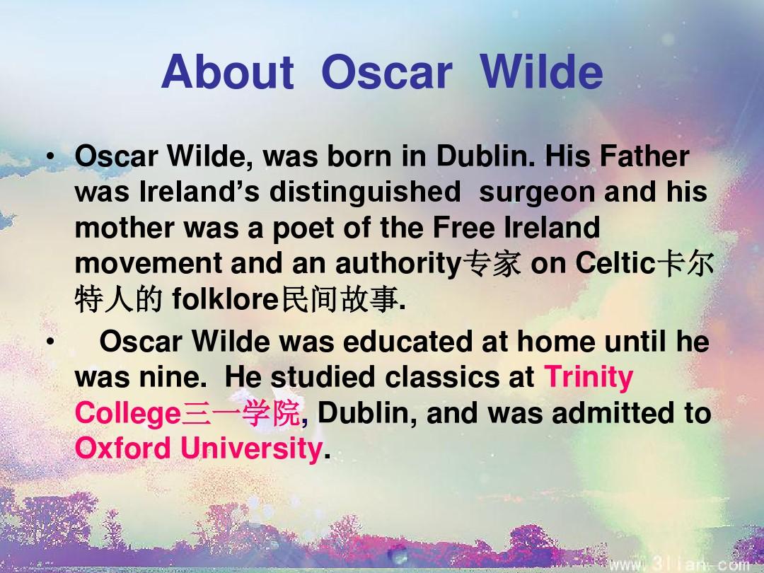 英国文学选读Oscar Wilde奥斯卡 王尔德