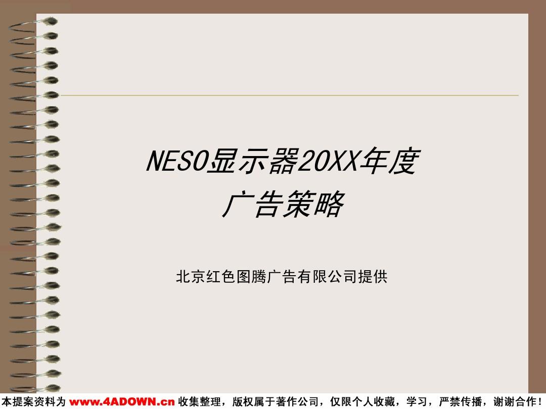 【精品模板】NESO显示器年度广告策略