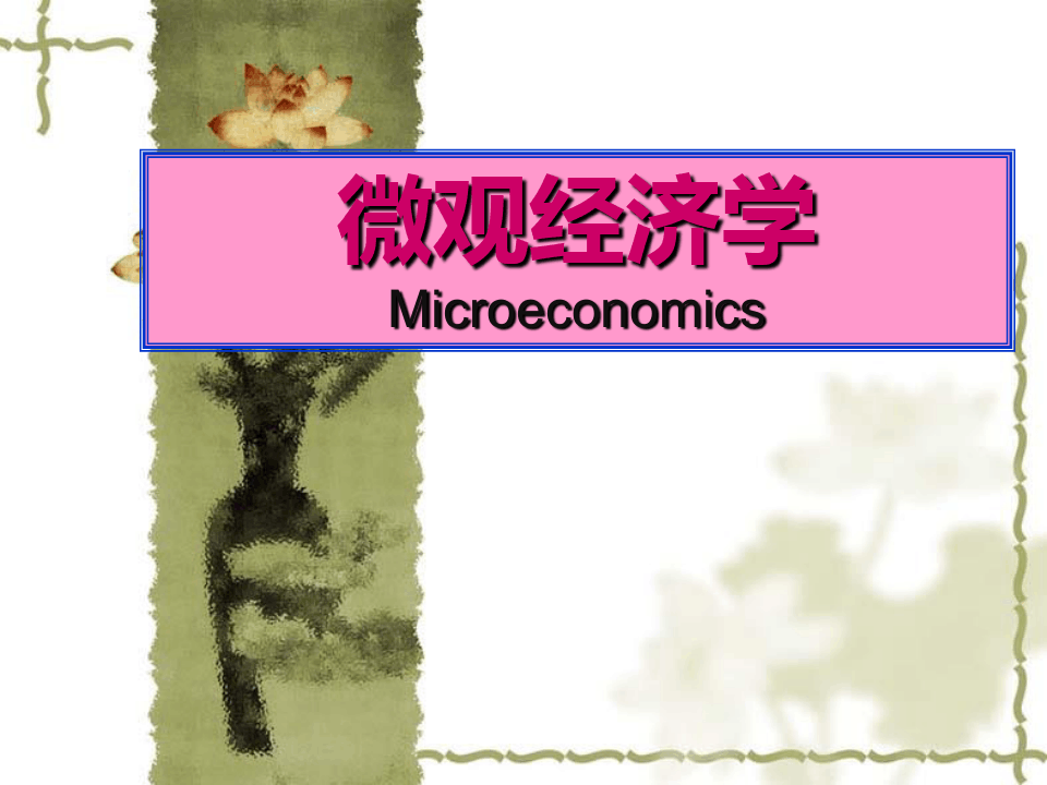 微观经济学(高鸿业)完整版