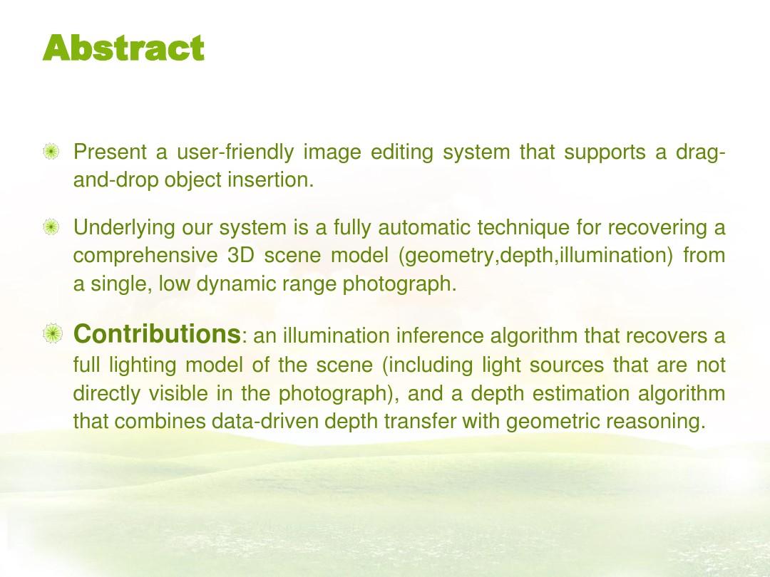 Automatic Scene Inference for 3D Object Compositing ppt