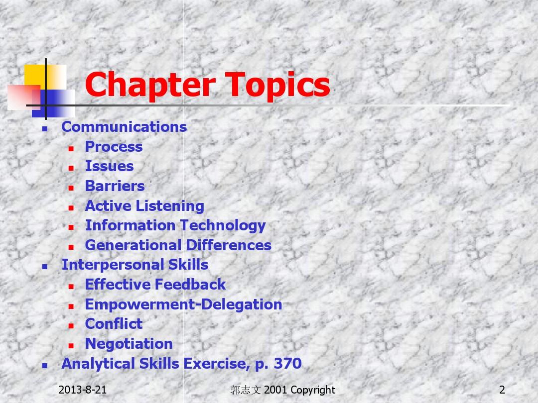 CHAPTER12-Communication & Interpersoanl Skills