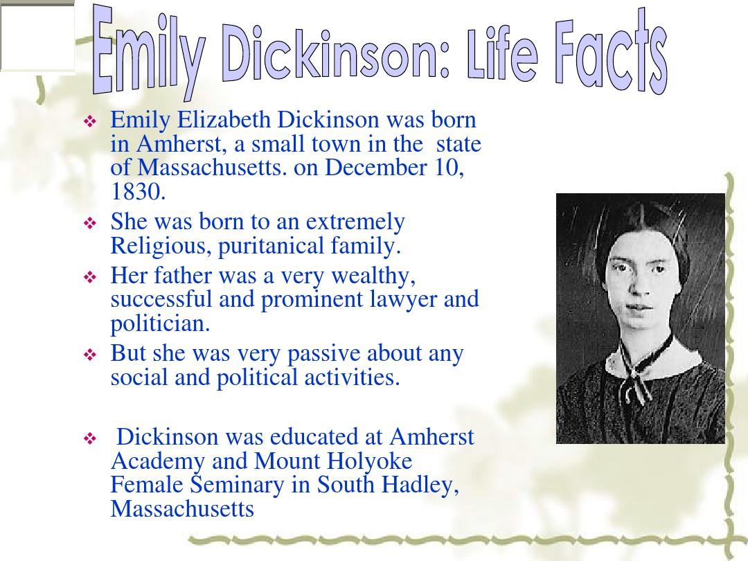 艾米莉·狄金森 的人生简介及其作品