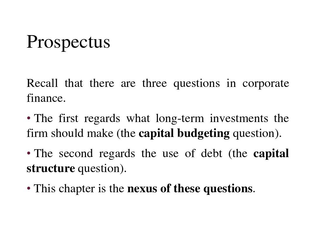 MBA 2003,3 《公司理财》CHAPTER 17 债务运用的限制