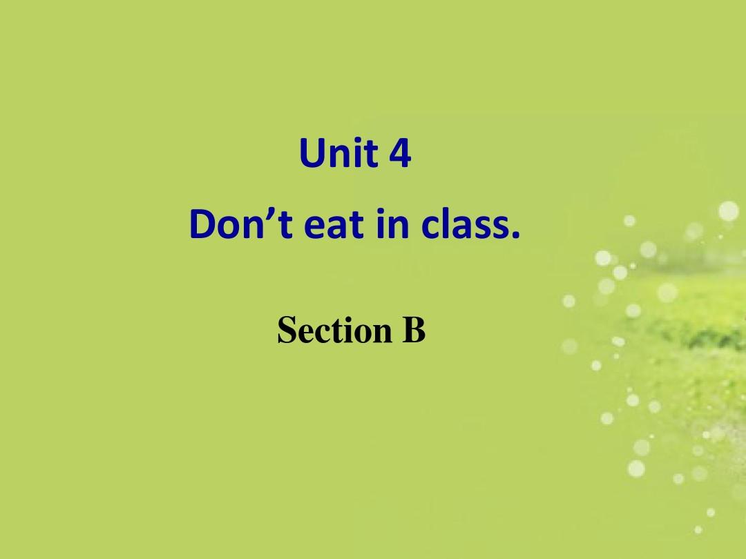 七年级英语下册_Unit_4_Don’t_eat_in_class_Section_B课件_(2012新版)人教新目标版