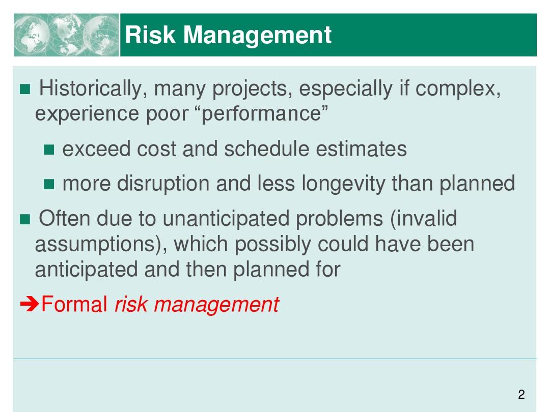 Guide for the Process of Managing Risk on Rapid Renewal Projects