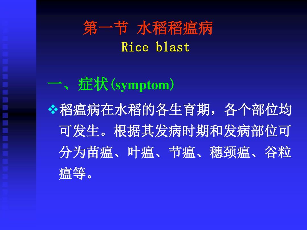 水稻病害及综合防治