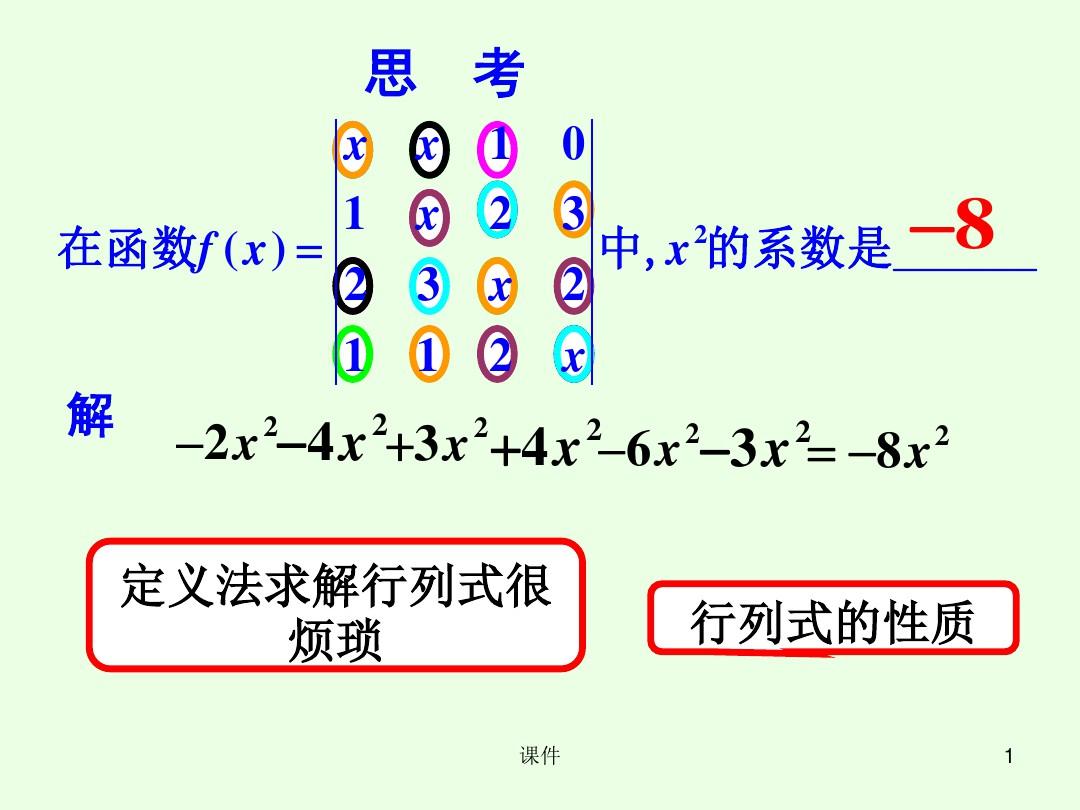 线性代数课件1-5~1-6行列式的性质与计算