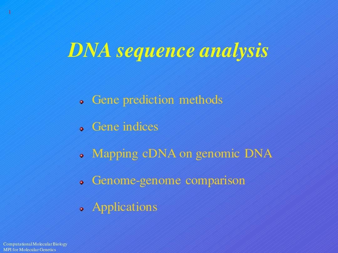 Analysis of DNA sequences