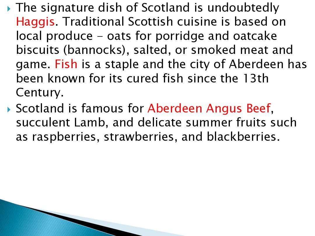 Food of Scotland and Wales苏格兰威尔士的食物