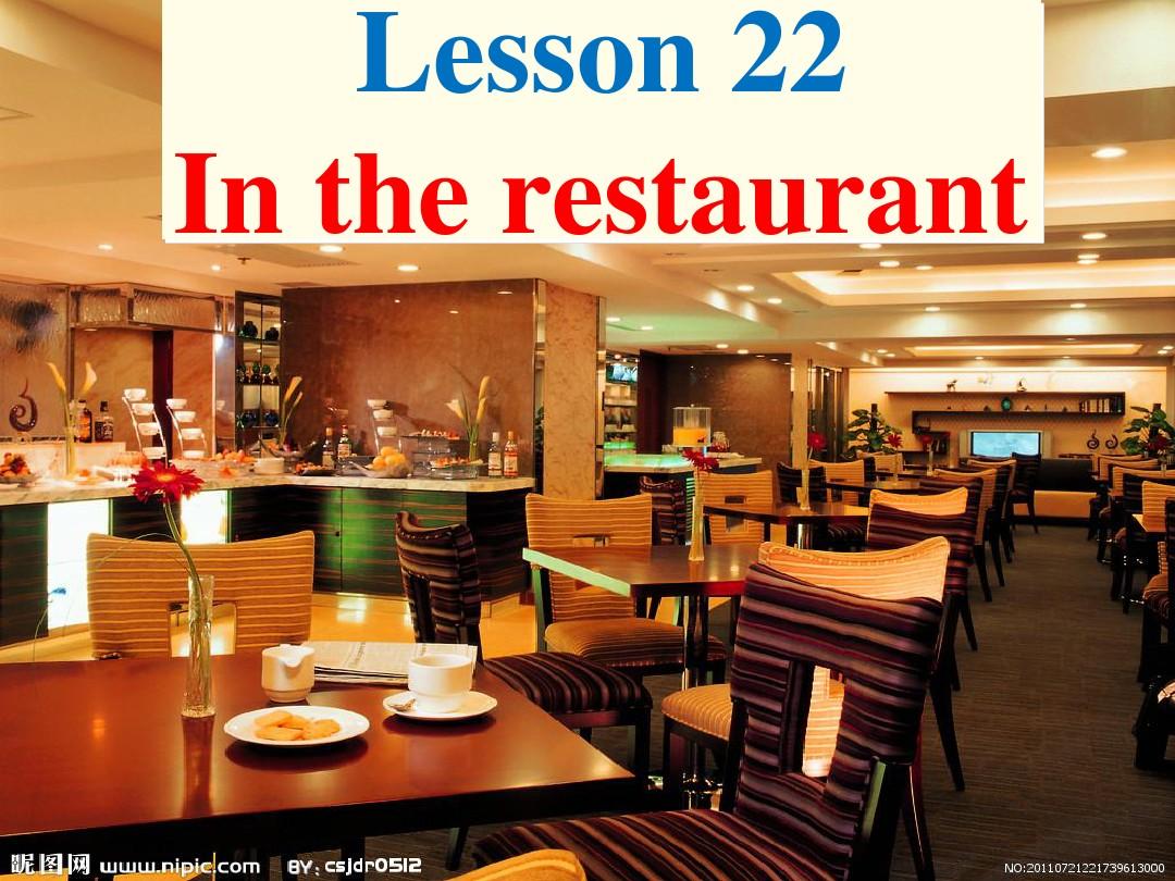 Lesson22 In the restaurant