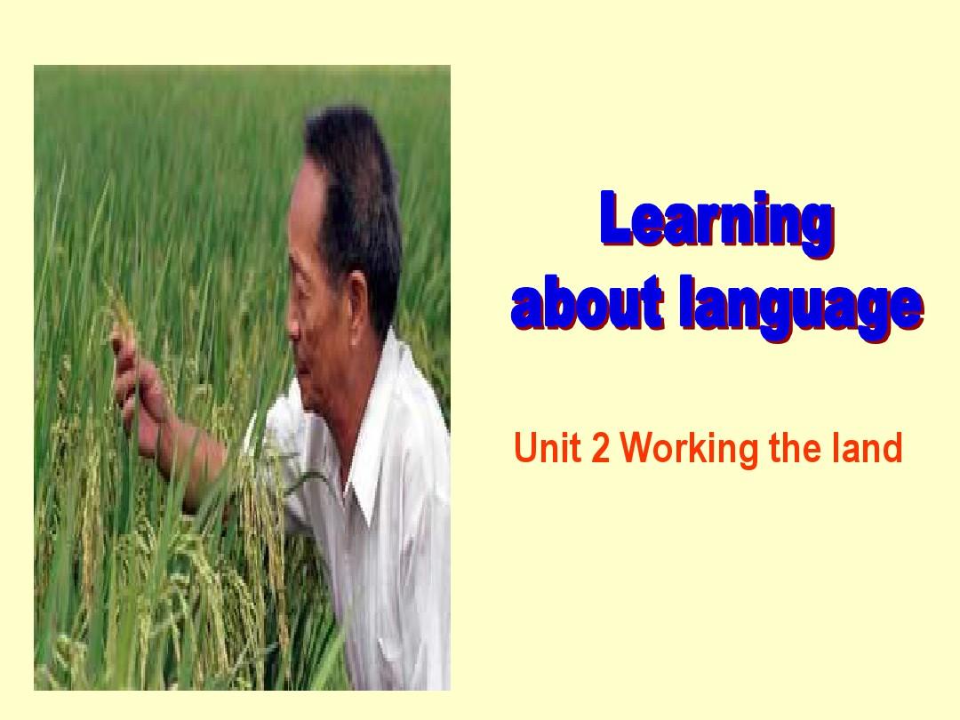 人教版英语必修四Unit2 Working the land-Learning about language课件