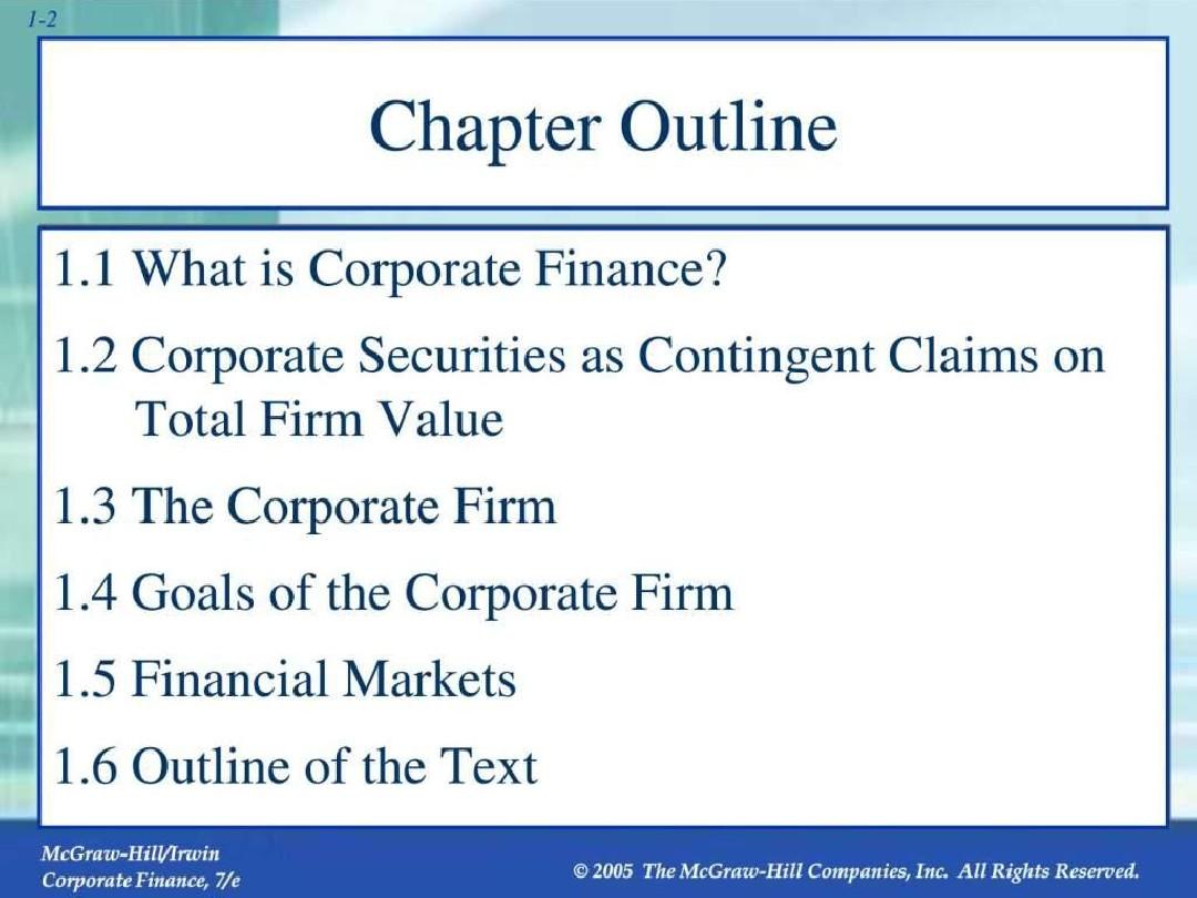 罗斯《公司理财Corporate Finance》(第七版)英文课件C