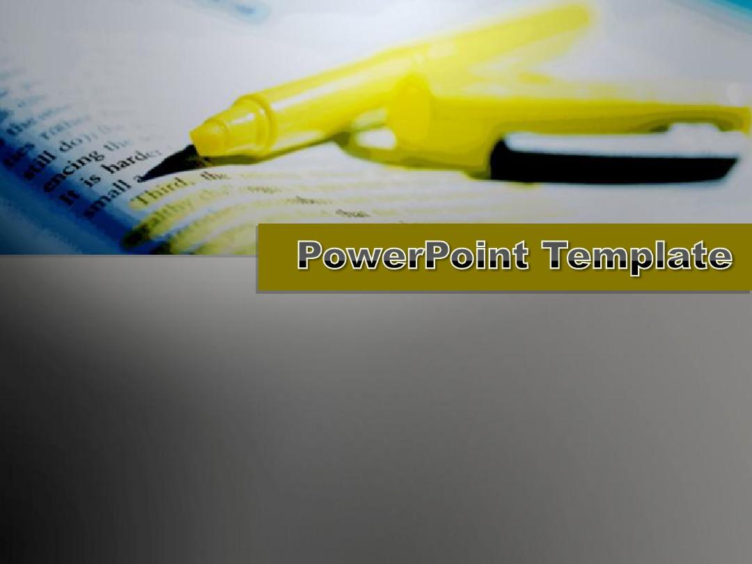PPT经典模板——银灰色背景黄色铅笔商务或其他用途PPT模板