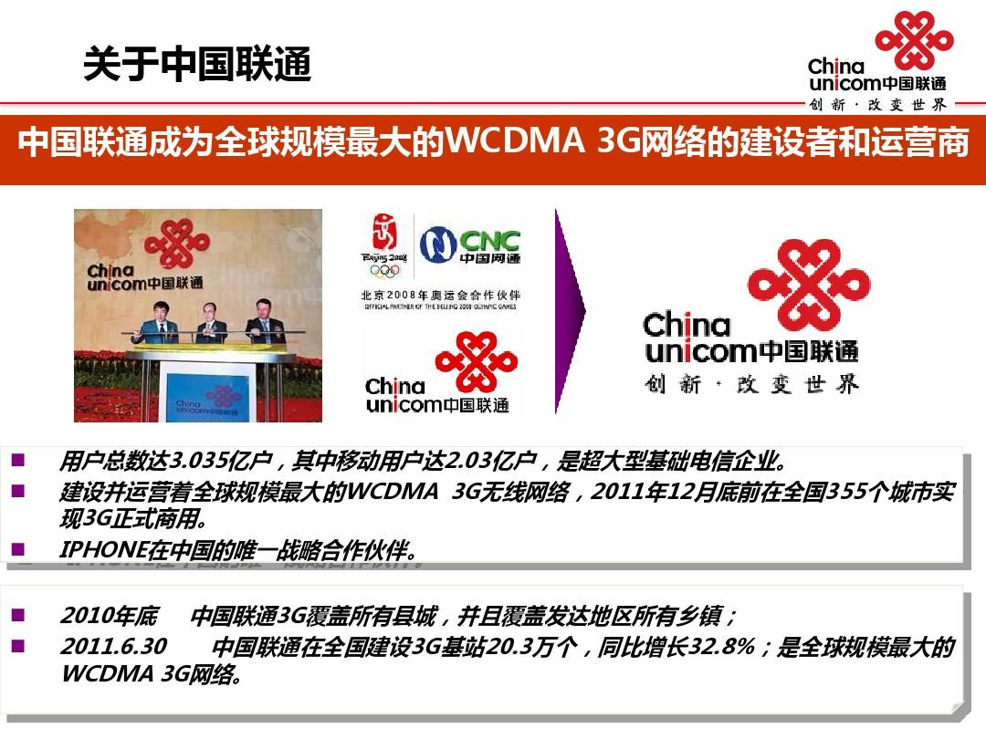 中国联通3G网络介绍