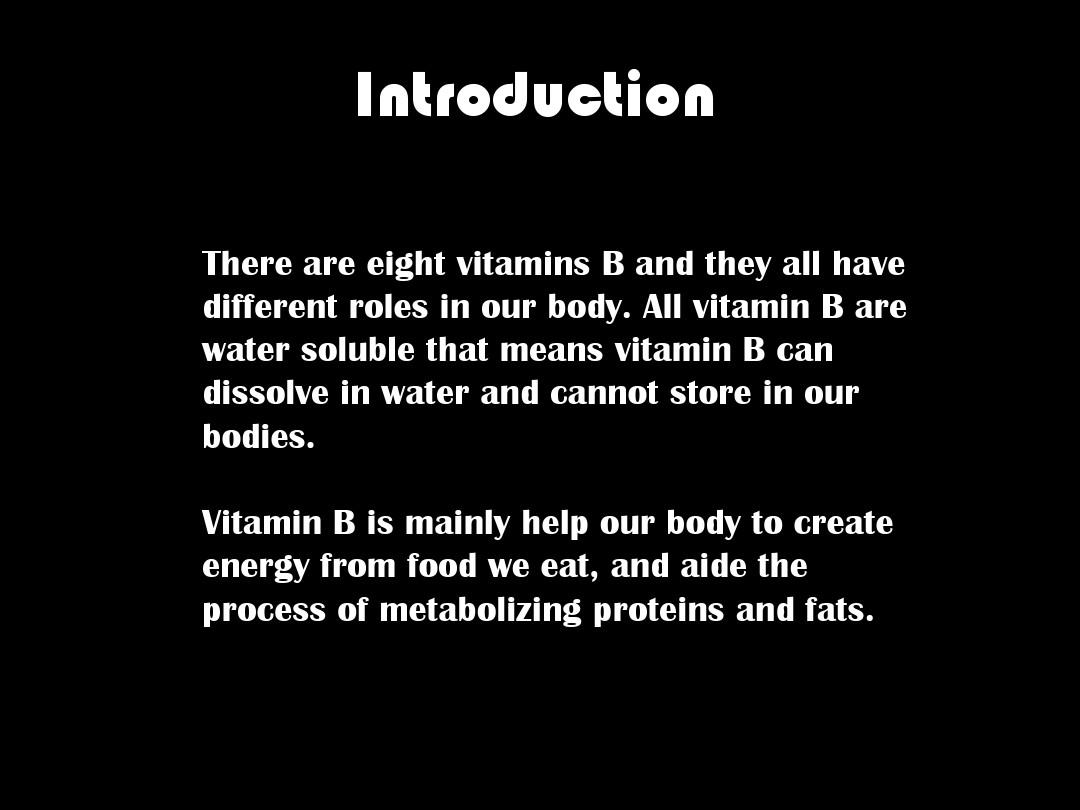 Vitamin project维生素B的基本介绍